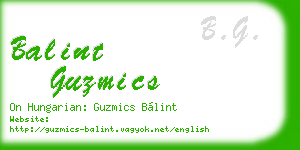 balint guzmics business card