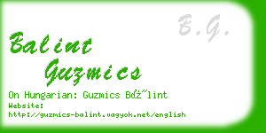 balint guzmics business card